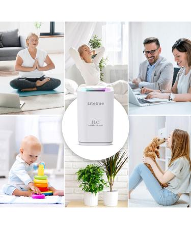 3.3L Cool Mist Humidifier for Bedroom & Baby Room | 8H Continuous Operation | Waterless Auto-Off | Up to 25 H | Night Light & 4Pcs Filters Included | Ideal for Home, Office, and Plants - White - Buy Online on GoSupps.com