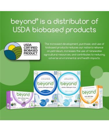 Beyond Laundry Detergent Strips - Eco-Friendly Hypoallergenic & Travel-Friendly | 32 Dissolvable Strips - Free & Clear - Buy Online on GoSupps.com