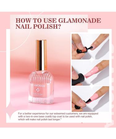 Glamonade Peach Pink Non-Toxic Nail Polish - Glossy & Trendy DIY Manicure at Home - Buy Online on GoSupps.com