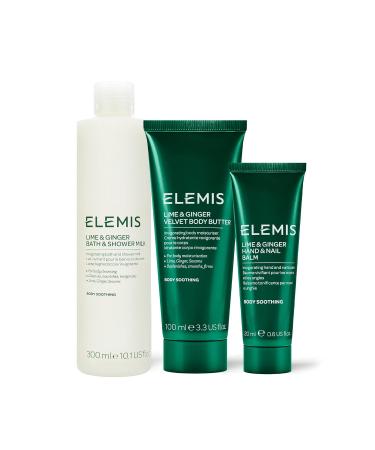 Elemis Lime and Ginger Body Care Trio | Bathing & Shower Milk Velvety Body Butter Hand & Nail Balm - 300ml 100ml 20ml | Luxury International Shipping - Buy Online on GoSupps.com