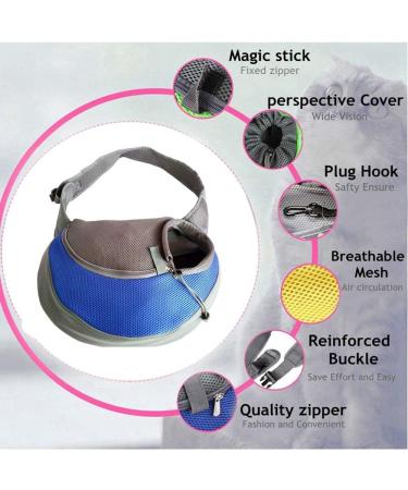 Petemoo Portable Dog & Cat Travel Carrier - Breathable Mesh Shoulder Bag | L 30cm x W 44cm x H 5cm - Blue - Buy Online on GoSupps.com