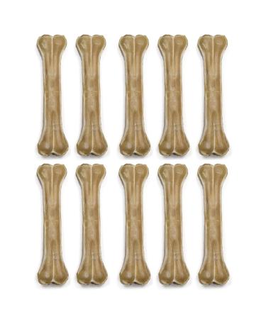 Premium Feeders Long Lasting 6 Rawhide Pressed Bones for Dogs 10 Pressed Bones Natural Treats for Large Dogs Durable Dog Chew Digestible Treat for Dental Health & Fresh Breath