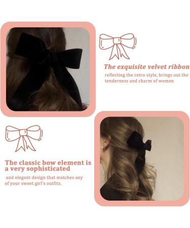 Hair Bows for Women 2PCS French Velvet Hair Bow Clips with Ribbon Large Cute Bow Clips for Women Soft Bow Barrette for Teen GirlsHair Bow Clips - Buy Online on GoSupps.com