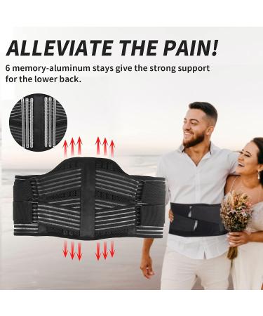 Back Support Belt for Pain Relief | Adjustable Lumbar Brace for Sciatica Scoliosis & Herniated Disc - Ideal for Men & Women - Buy Online on GoSupps.com