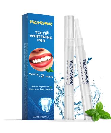 Teeth Whitening Pen 2 Pcs Teeth Stain Remover to Whiten Teeth Effective Teeth Whitening Gel Pen 20+ Uses Easy to Use at Home Travel Painless No Sensitivity Mint Flavor White 2 Count