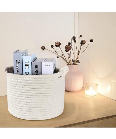 ABenkle Small Woven Basket - Cotton Rope Storage for Pets & Baby - Nursery & Bathroom Decor - White 9.4 x 9.4 x 7.1 - Buy Online on GoSupps.com