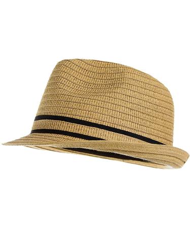Jeff & Aimy 1920s Straw Panama Fedora Hat Cap for Men Sun Summer UPF 50 Gatsby Derby Hat for Womens Oversize M-XL X-Large 92569#kahaki