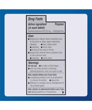 MAJOR Banophen Diphenhydramine HCI 25 mg Minitabs - Temporary Relief from The Symptoms of Hay Fever Common Cold and Upper Respiratory Allergies - Antihistamine Allergy Medicine - 100 Count (1 Pack) 100 Count (Pack of 1) - Buy Online on GoSupps.com