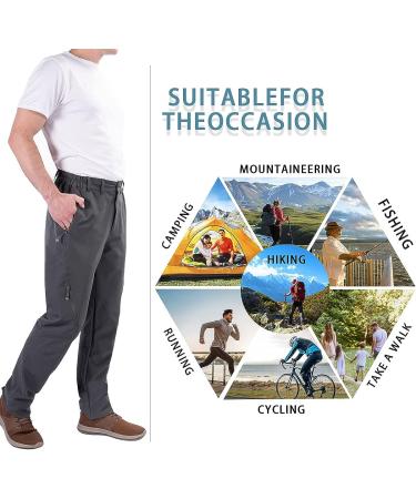 Postropaky Men's Quick Dry Waterproof Hiking Pants - Dark Gray 34W x 32L - Buy Online on GoSupps.com