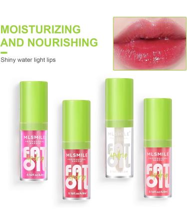 LOPHE 4Pcs Plumping Lip Oil Makeup Lip Gloss Set Crystal Jelly Lip Care Oil Long Moisturizing Lip Gloss Tinted Lip Oil Non-Sticky FInish High-Shine 12 Hours Hydrating Light Liquid Lipsticks 4PCS-A - Buy Online on GoSupps.com