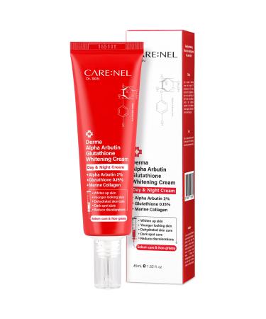 CARE:NEL Whitening Cream for face Korea Derma Alpha Arbutin Glutathione 1.52fl.oz/45ml