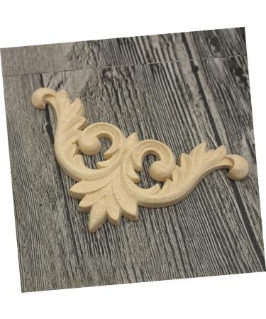 Alipis 4pcs Furniture Ornament Flower Corner Wooden Carving Corner Decals Unpainted Frames Cabinet Flowers - Buy Online on GoSupps.com