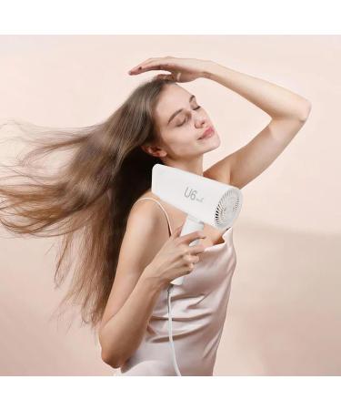 Ionic Hair Dryer Constant Temperature Control Portable Folding Travel Hair Dryer with Super Wind Power and Overheating for Home Use (White) (US Plug 110V) - Buy Online on GoSupps.com