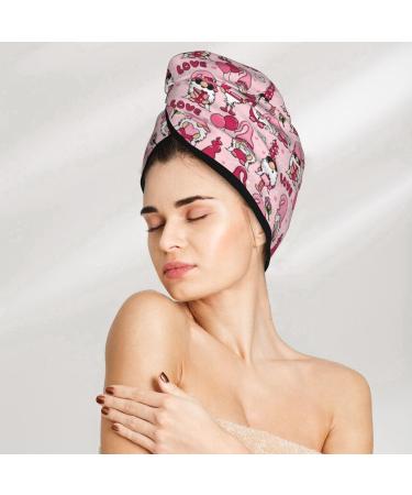 Hair Towel Wrap - Quick Drying Towel Turban with Button | Garden Gnomes Design - Ideal for Fast Hair Drying - Buy Online on GoSupps.com