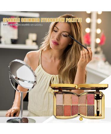 10 Colors Glitter Eyeshadow Pallet Shimmer Colorful Eyeshadow Palette Makeup Diamond Bright Makeup Shimmery Highly Pigmented Waterproof Long-lasting Sweatproof Practice Make Up - Buy Online on GoSupps.com