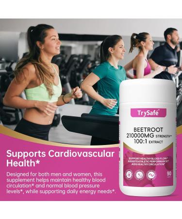 TrySafe Organic Beet Root 210000 mg Strength 100:1 Extract to Boost Daily Nutrition Supports Healthy Blood Circulation* and enhances Athletic Performance* Vegan Non-GMO 90 Tablets 30-Day Supply - Buy Online on GoSupps.com