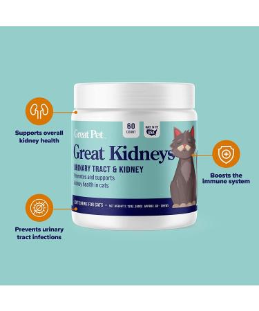 Great Kidneys Natural Cat Kidney Support Treats - Chicken Flavor - Made in USA - Buy Online on GoSupps.com