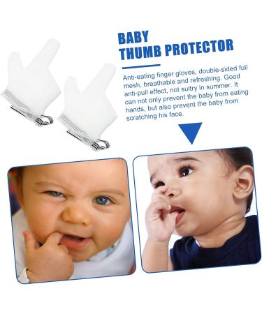 Toyvian Baby Mittens 1 Pair | Infant Anti-Eating Softer Gloves | Finger Thumb Kids Hand Kit Corrector | Breathable Stop Sucking Gloves for Kids | White 12x7cm - Buy Online on GoSupps.com