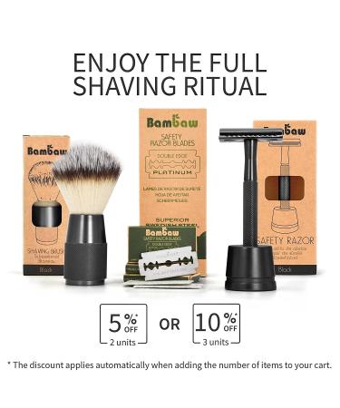 Bambaw Synthetic Shaving Brush Black | Best Ingrown Hair Treatment | Metal Handle - Buy Online on GoSupps.com
