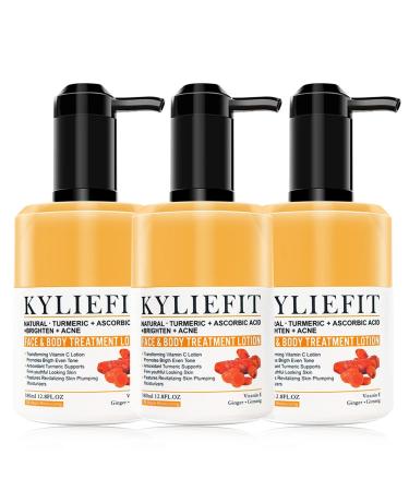 AILKE BOOST LUSTER Natural Turmeric Face & Body Lotion Whitening Moisturizing Remove Acne Contains Vitamin C Revitalizing Firming Youthful Skin For Women Men 300ml (Pack of 3)