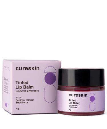 Cureskin Tinted Lip Balm for Women and Men | Hydrates & Protects for Lip Tint with Beetroot Carrot & Strawberry | Lip Lightening Balm for Dark Lips | Tinted Lip Balm for Dark Lips to Lighten