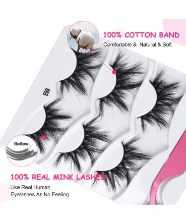 SWINGINGHAIR 3 Pairs 25mm Long 3D Mink Lashes | Dramatic and Soft Wispy False Eyelashes for Makeup and Cosplay - Buy Online on GoSupps.com