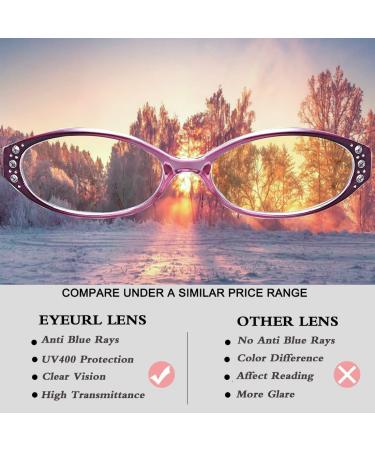 EYEURL Blue Light Blocking Reading Glasses for Women - 4 Pack Mix Colors 1.5x - Lightweight Oval Computer Readers with Anti Glare & UV Protection - Buy Online on GoSupps.com