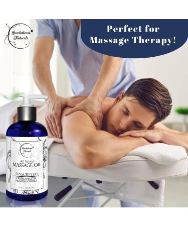 Unscented Massage Oil - 100% Natural Body Oil for Massage Therapy | Sweet Almond Grapeseed & Jojoba - Premium Carrier Oil for Aromatherapy | Brookethorne Naturals 8.5 Fl Oz - Buy Online on GoSupps.com