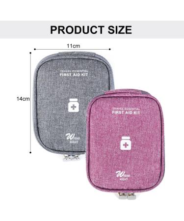 Buy HioQFR 2PCs Portable Medicine Bag - Travel Pharmacy Pocket Small Emergency Kit for Home Office & Outdoor - Gray & Purple - Buy Online on GoSupps.com
