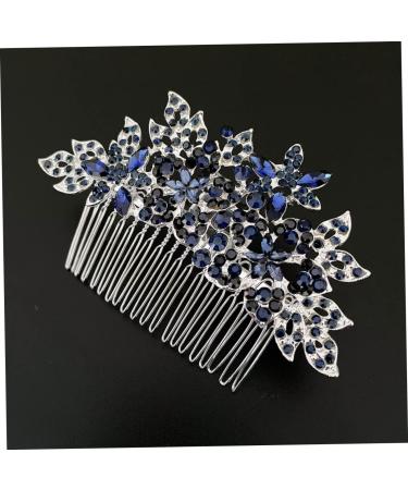 PLAFOPE Dark Blue Hair Comb Bride Hair Comb Wedding Hair Accessories for Brides Bride Headpieces for Wedding Bridal Headdress Headdresses for Women Floral Hair Comb Wedding Hair Comb - Buy Online on GoSupps.com