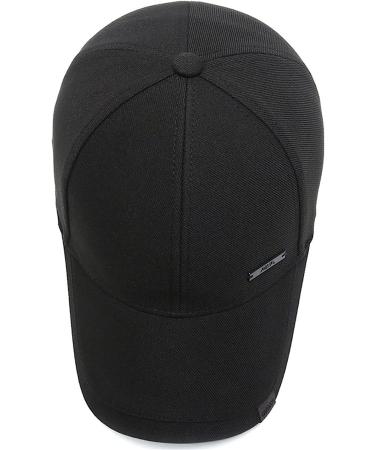 Vintage Cotton Dad Hat - Adjustable Baseball Cap with Double Layer Peaks for Men, Black - Buy Online on GoSupps.com