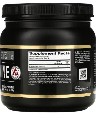 L Glutamine Powder Pharmaceutical Grade from AjiPure Ajinomoto - Vegetarian, Vegan, Gluten Free - 16 oz - Buy Online on GoSupps.com