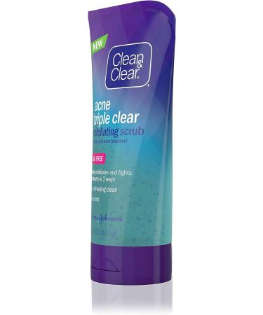 Clean & Clear Acne Triple Clear Exfoliating Facial Scrub with Salicylic Acid and Aloe 5 oz - Buy Online on GoSupps.com