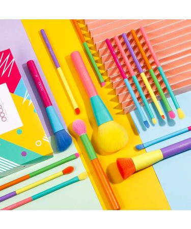Docolor Dream of Color 15 Piece Makeup Brush Set - Premium Synthetic Kabuki Brushes for Foundation, Blending, and Eyeshadow - Perfect Gift Idea - Buy Online on GoSupps.com