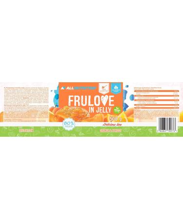 ALLNUTRITION Sugar Free Jam - Frulove In Jelly Apricot & Orange - Seriously Low Carb Fruits in Jelly - 80% Fruit Jelly Low Calorie Spread - Sugar Free Marmalade - Vegan Friendly - 500g Orange & Apricot - Buy Online on GoSupps.com