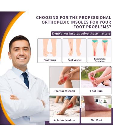 Buy Dyn Walker Orthopedic Insoles for Metatarsalgia & Plantar Fasciitis - High Arch Support EVA Foam Shock Absorption for Men & Women - Size L (Men 41-42) - International Shipping Available - Buy Online on GoSupps.com