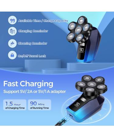 Head Shaver for Bald Men - 6 in 1 Waterproof Cordless Electric Razor | Rechargeable Grooming Kit for Head Face & Hair Shaving - Buy Online on GoSupps.com
