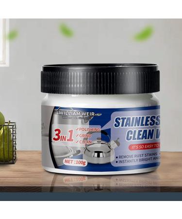Metal Polish Cream Scratch Remover and Cleaner Stainless Steel Cleaning Wax Stain Removal Multifunctional Rust Remover for Stainless Steel Aluminum Brass Copper Gold Long Lasting Shine 100g - Buy Online on GoSupps.com