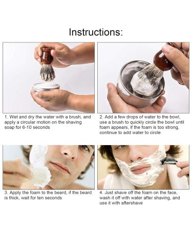Premium Shaving Brush & Beard Care Set - Wooden Bowl Soap & Mustache Tool for Men - Buy Online on GoSupps.com