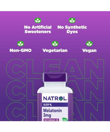 Natrol Melatonin Fast Dissolve Tablets 3mg - Maximum Strength - 200 Count - Buy Online on GoSupps.com