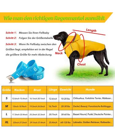 Buy Waterproof Dog Raincoat with Reflective Strip - Adjustable Hooded Jacket for Small to Large Dogs (Yellow Size L) - Buy Online on GoSupps.com