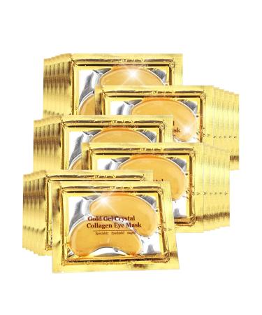 Jakuva 29PCS Gold Gel Crystal Collagen Eye Mask Under Eye Patches For Puffy Eyes and Dark Circles, Hydrating & Anti Aging,24k Gold Eye Mask Eye Patches for Moisturizing