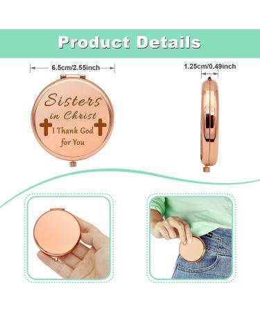 Christian Sister Gifts: Compact Makeup Mirror for Women - Ideal Baptism & Graduation Gift for Sisters in Christ - Religious Birthday Present - Buy Online on GoSupps.com