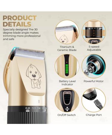 Global Tech Rechargeable Pet Clippers for Dogs Cats - Professional Grooming Kit for Thick Hair/Coats - Buy Online on GoSupps.com