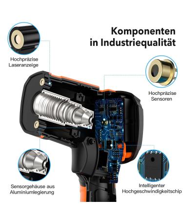 Infrared Thermometer Mestek -40 C to 1600 C | Digital Laser Temp Gun with K-Probe | Touchless LCD Alarm | Adjustable Emission - Ideal for Kitchen & Industrial Use - Buy Online on GoSupps.com