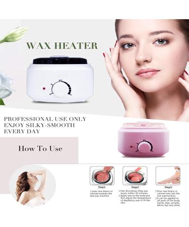 Wax Warmer Set | Built-in Thermal Safety Control | 6 Hard Wax Beans (White Honey) | Home Waxing for Women & Men - Buy Online on GoSupps.com