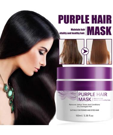 Collagen Hair Mask Purple Mask Collagen Hair Mask Purple Hair Mask Hair Care Deep Smoothing Hair Mask Suitable For All Types Of Dry And Damaged Hair 100ML - Buy Online on GoSupps.com