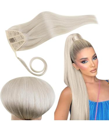 Runature braid extension real hair blond 40cm human hair 80g extensions real hair ponytail smooth white blond real hair real hair extensions braid blond color #800 40 cm 1-braid #800