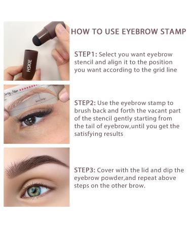 CMNRO Eyebrow Stamp Stencil Kit - Dark Brown Waterproof Brow Stamp and Shaping Set - Buy Online on GoSupps.com