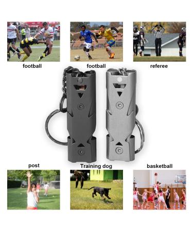 Zeaybsr 2-Piece Stainless Steel Emergency Pipe 150dB Outdoor Survival Keychain for Camping & Hiking (Black & Gray) - Buy Online on GoSupps.com